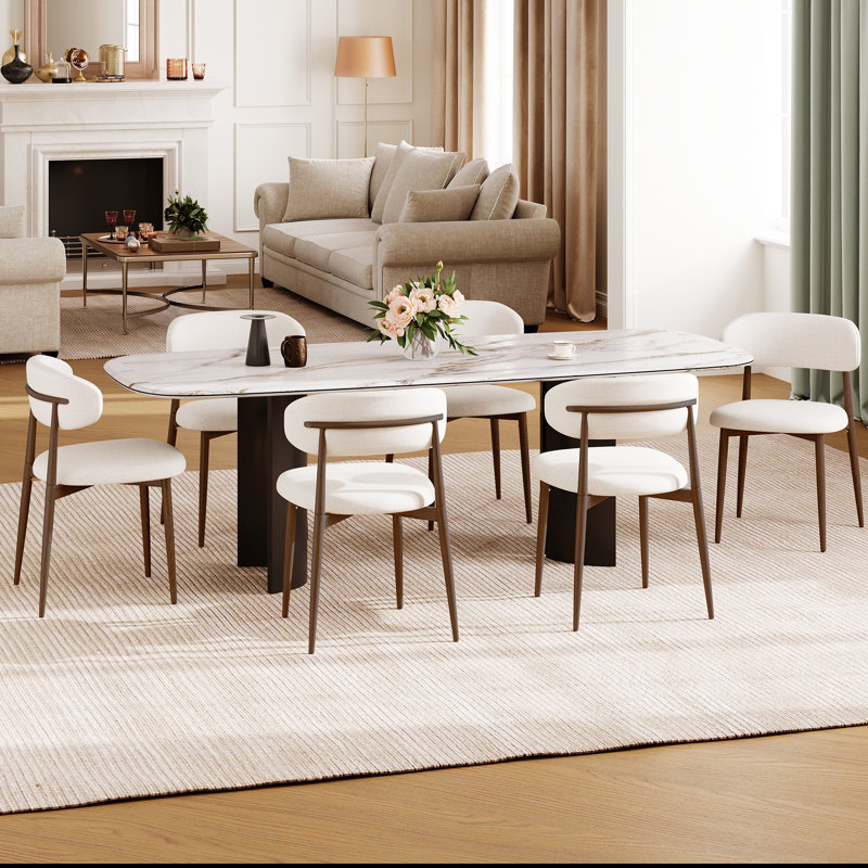 Chaises de salle à manger confortables en métal, conception rembourrée moderne pour la cuisine