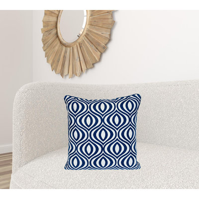 Coussin bleu à fermeture à glissière 100% coton