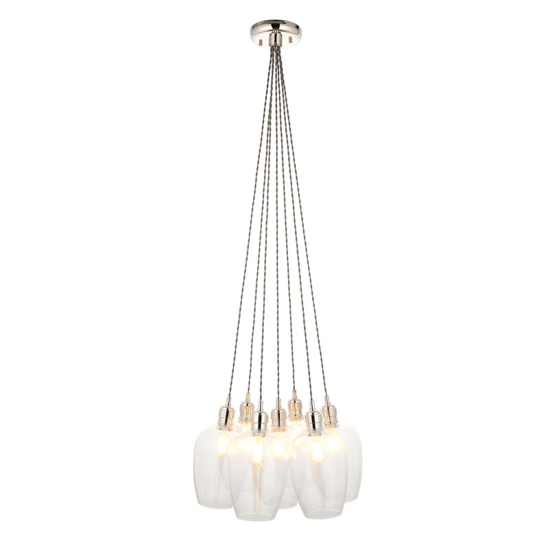 Alans 7Cluster Chandelier, Nickel