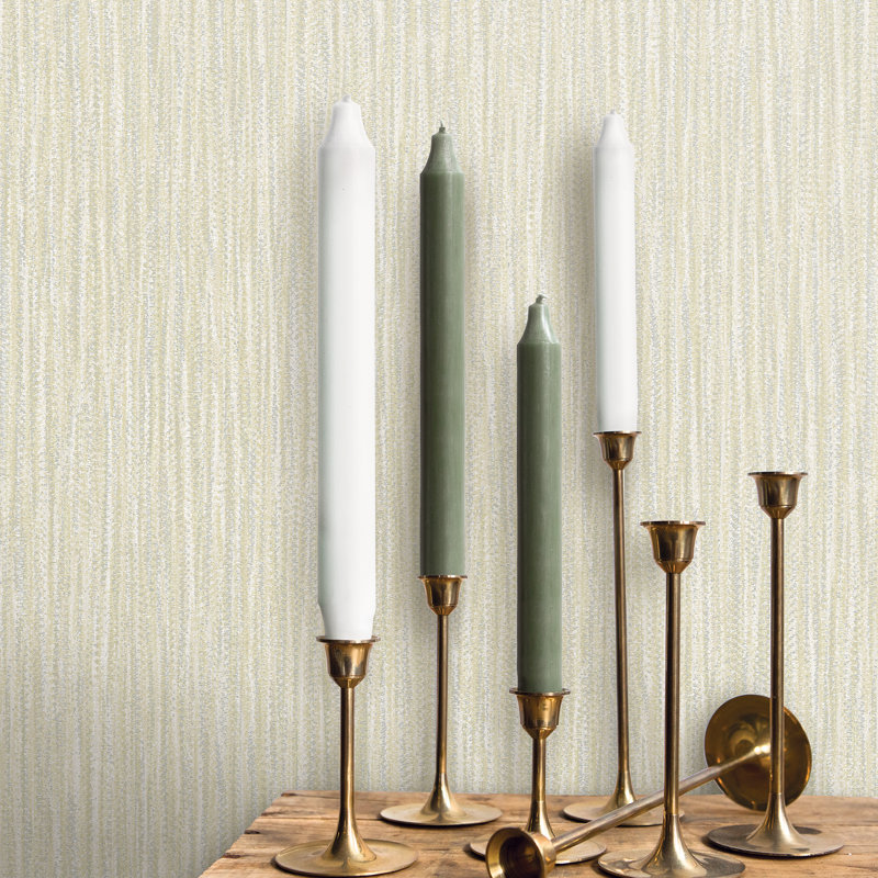 Moriah Faux Grasscloth 10.06m x 52.07cm Semi-Gloss Paste the Wall Wallpaper Roll, Light Yellow