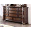Commode 1 pièce en cerisier brun style traditionnel avec plateau en marbre véritable bronze et poignées suspendues-1732920732