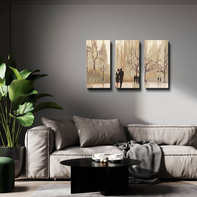 'An Evening Out Neutral' By Julia Purinton Triptych Wall Art, 60" x 40"