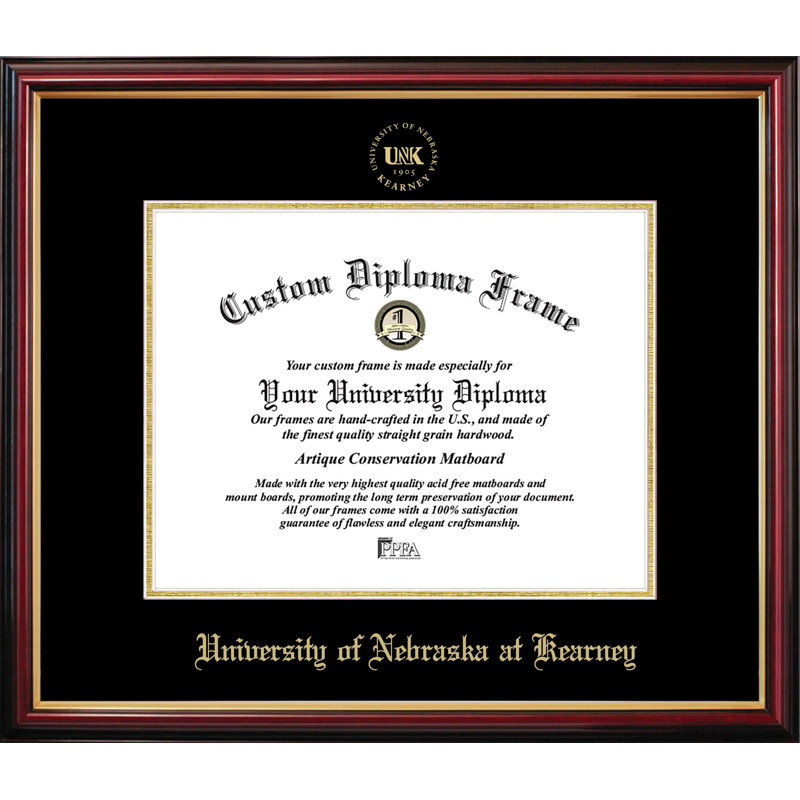 Cadre de diplôme de l'Université du Nebraska à Kearney Petite, L 11 po x H 8,5 po, NCAA University of Nebraska at Kearney