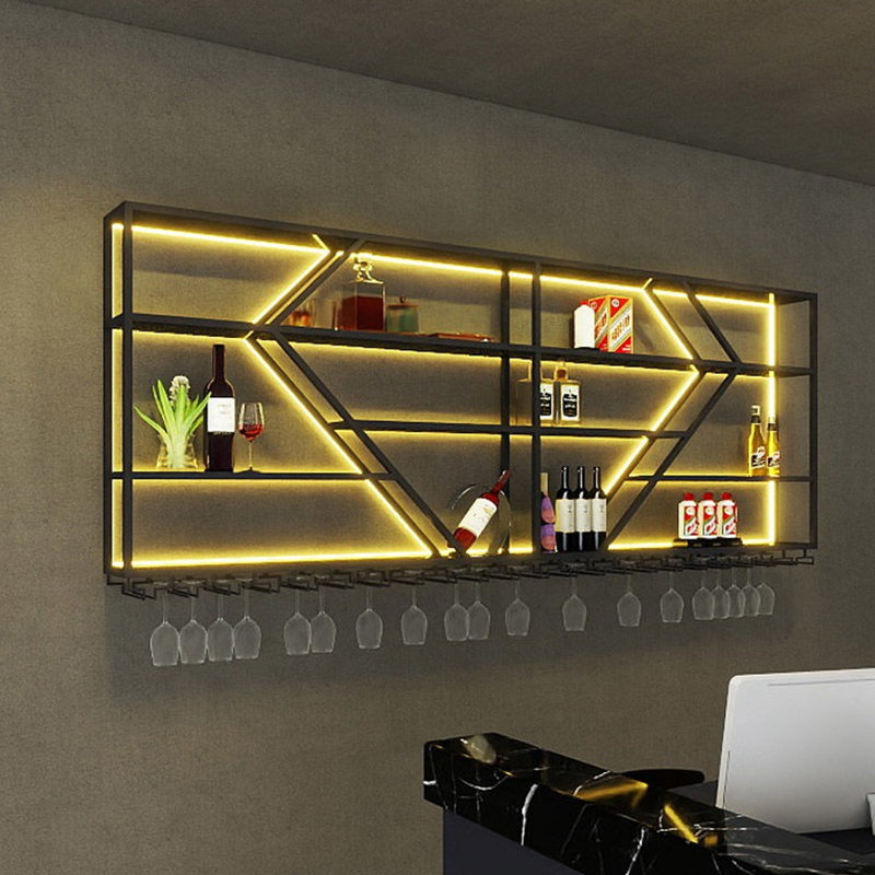 Creative Black Diamond Shaped Wine Rack, 39.3" H x 94.4" W x 7.8" D