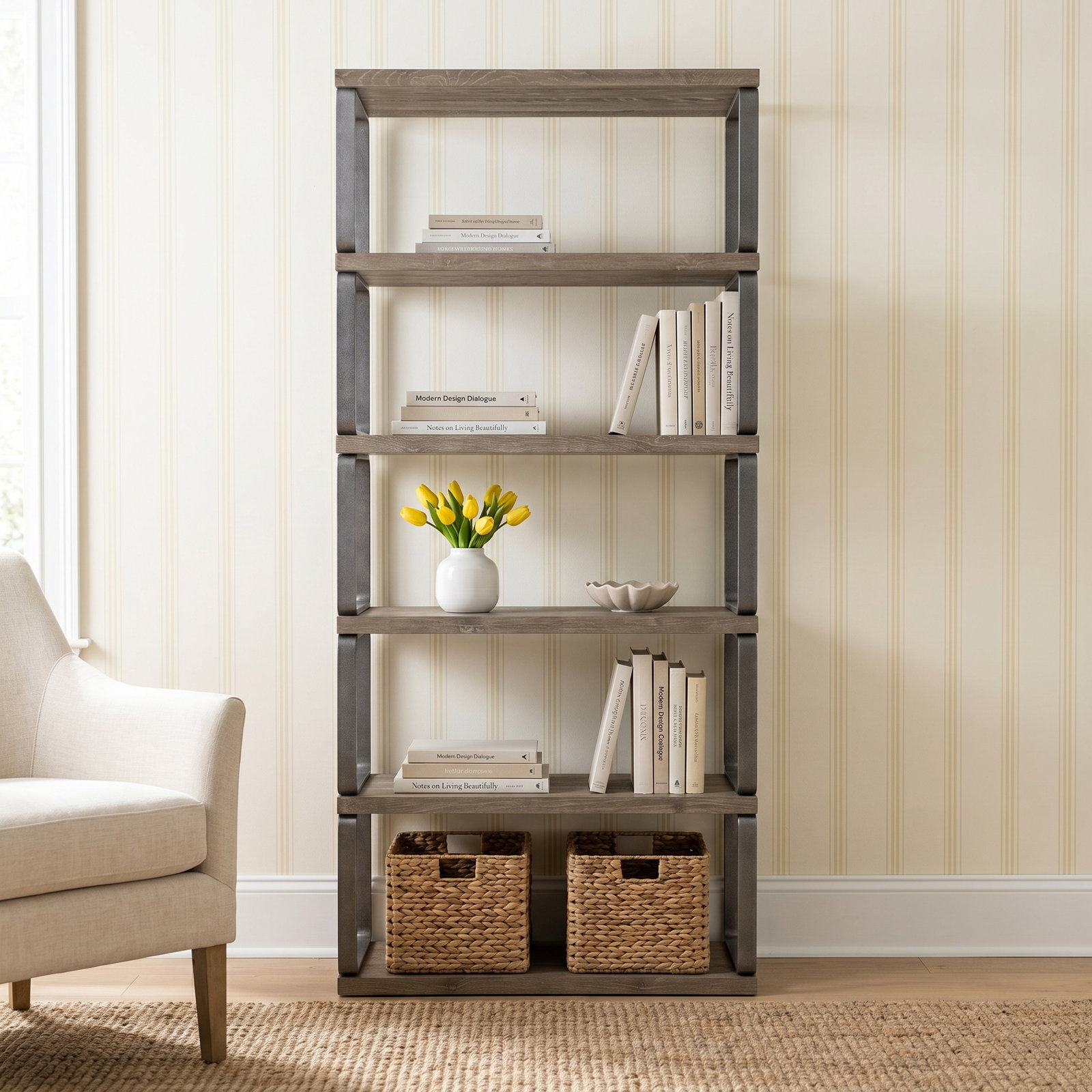 Tribeca 38" Oak Bookcase