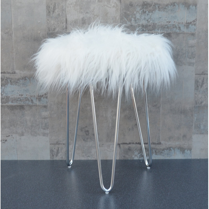 Maris Metal Accent Stool, White