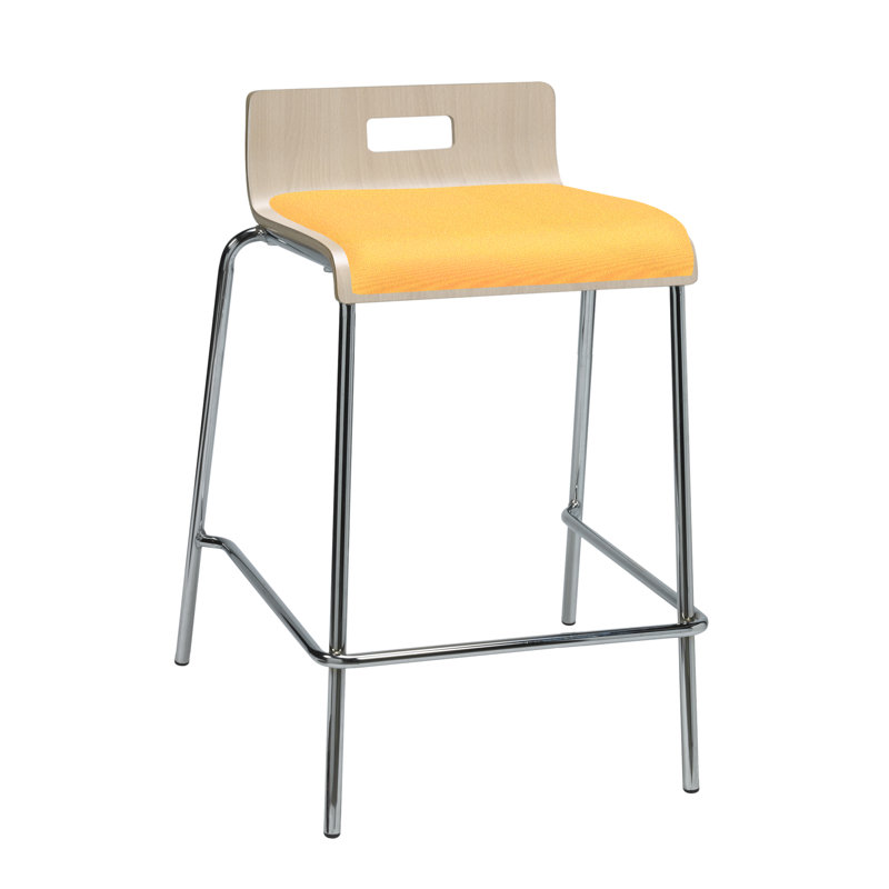 Jive Stool, Natural Back, Daffodil Fabric, Counter Stool (25” Seat Height)