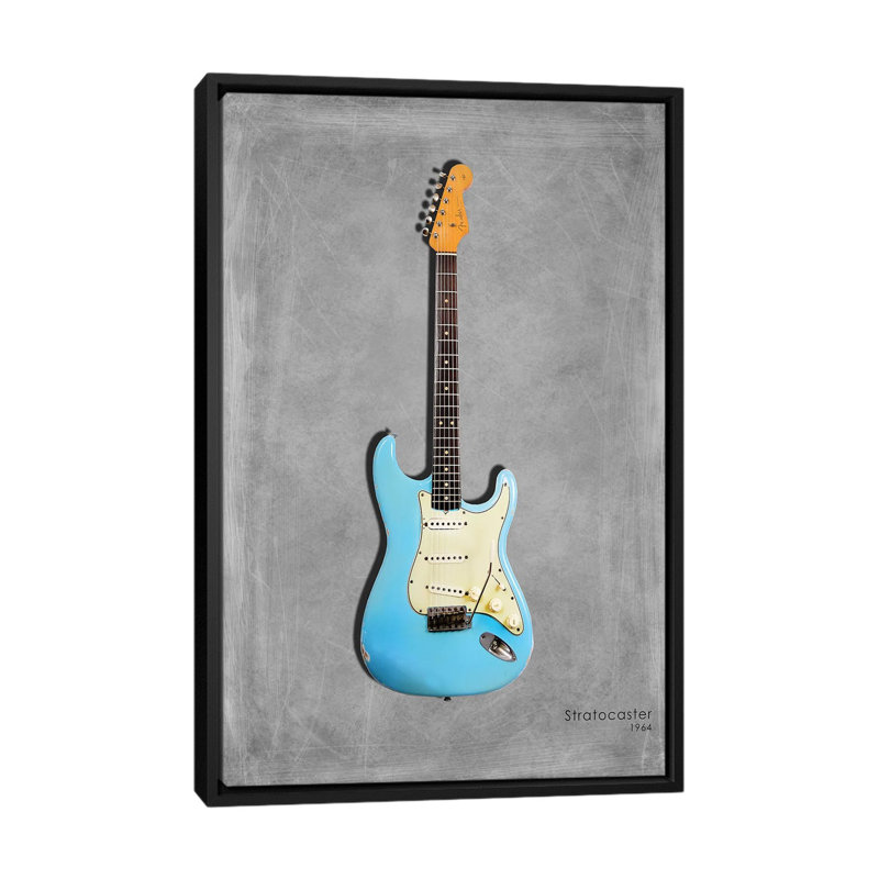 « garde-boue stratocaster 64 », impression sur toile tendue, H 26 po x l 18 po x P 1,5 po, Toile avec cadre noir