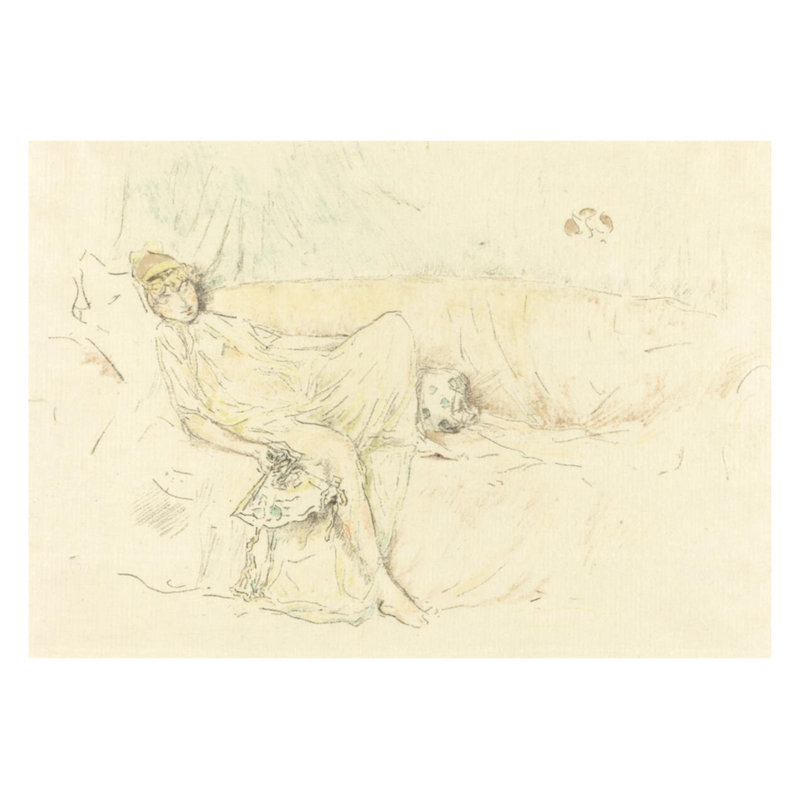 «Draped Silhouette Inclinable» par James McNeill Whistler - Estampe numérique, H 22 po x l 28 po