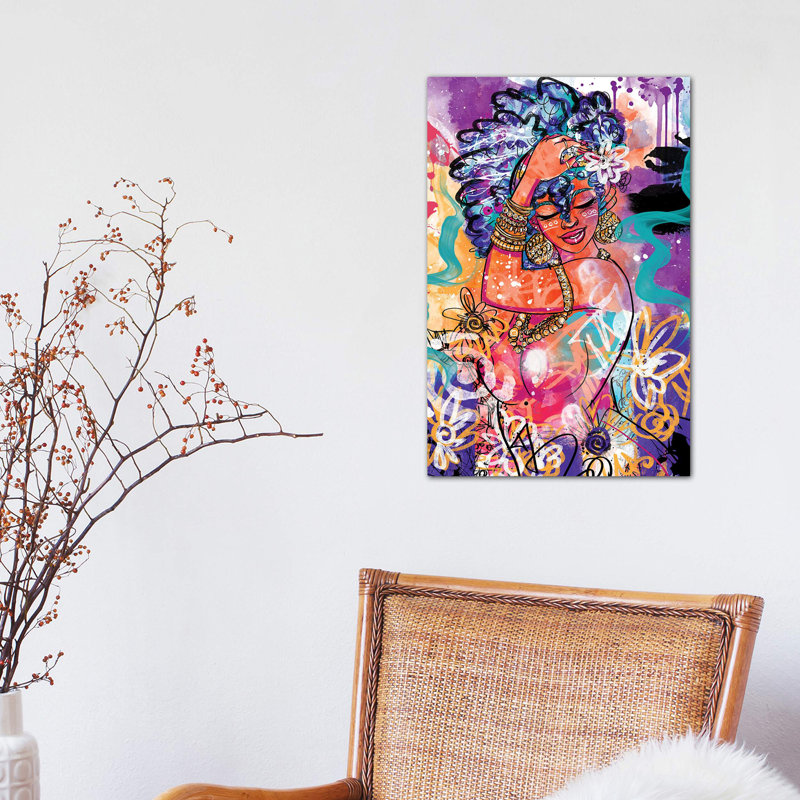 Gold Flowers by Justin Copeland - Painting on Canvas, No Frame, 101.6 cm H x 66.04 cm W x 3.175 cm D
