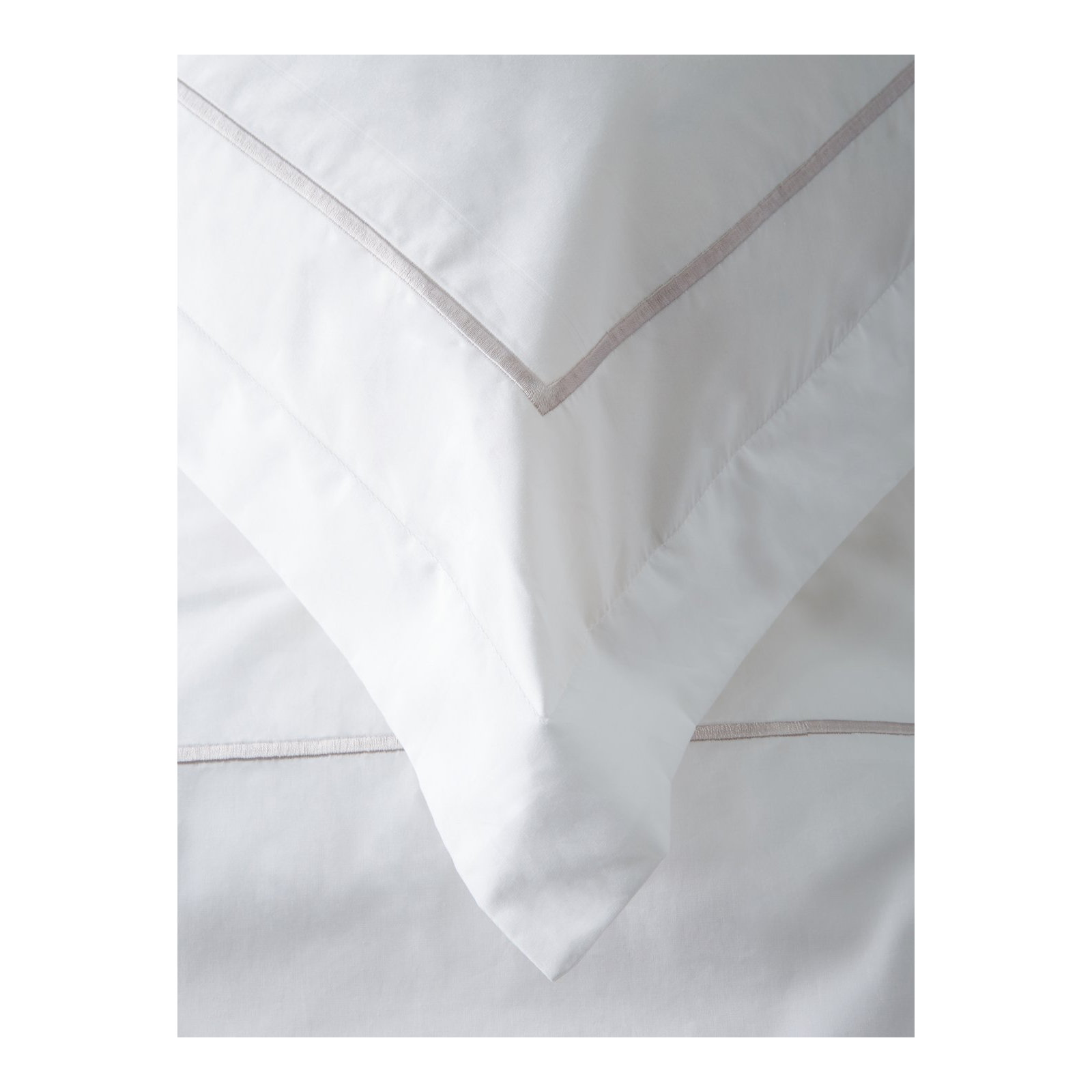 Benin Percale Duvet Cover Set, Full/Queen Duvet Cover + 2 Shams, Gray/White