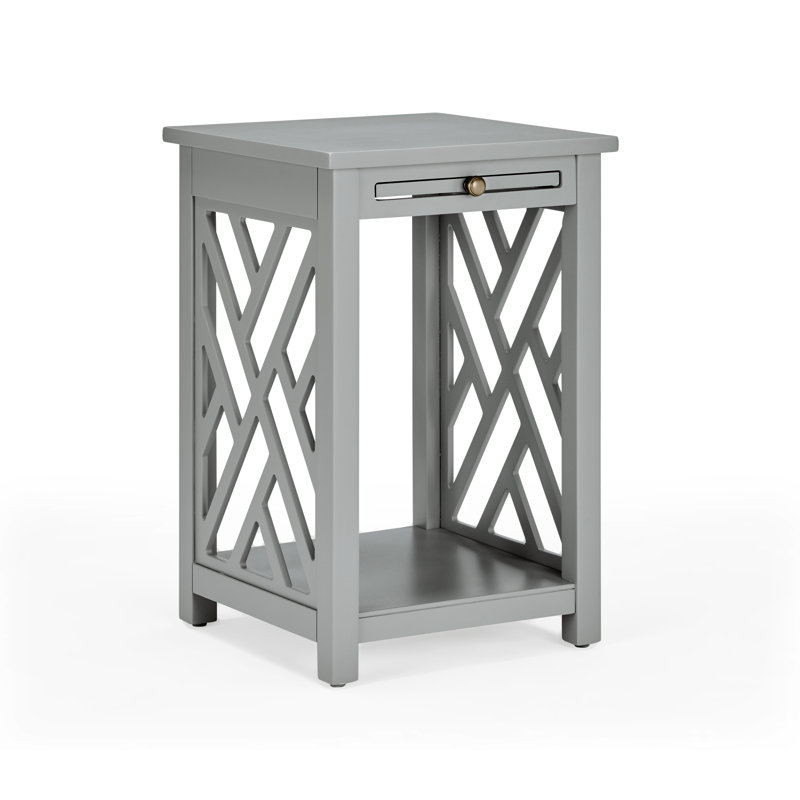 Ensemble de 3 pièces de 36 po de largeur avec 1 table basse rectangulaire et 2 tables de bout avec rangement Lund, Gris