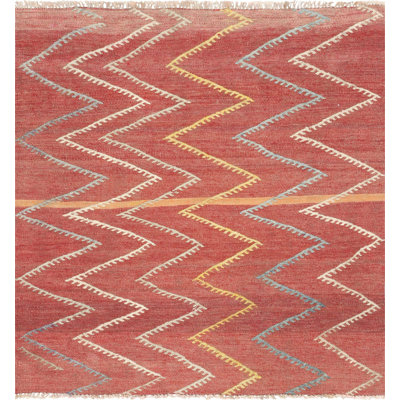 Square One-of-a-Kind 3'6" X 3'7" 1960s Wool Area Rug in