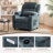  Modern Upholstered Chenille Fabric Electric Power Recliner with Massage, 360 Degree Swivel Sofa Seat with Drink Holder-1391139399