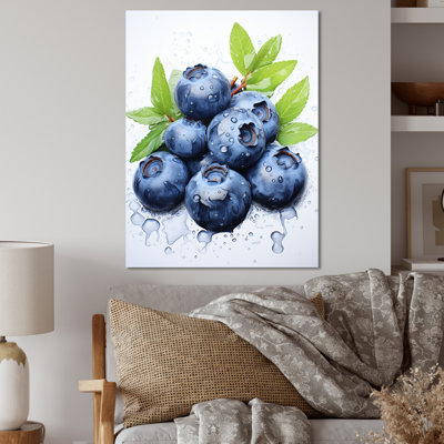 Ballet Blueberry Fruit Serenade IV - fruits, art mural en métal