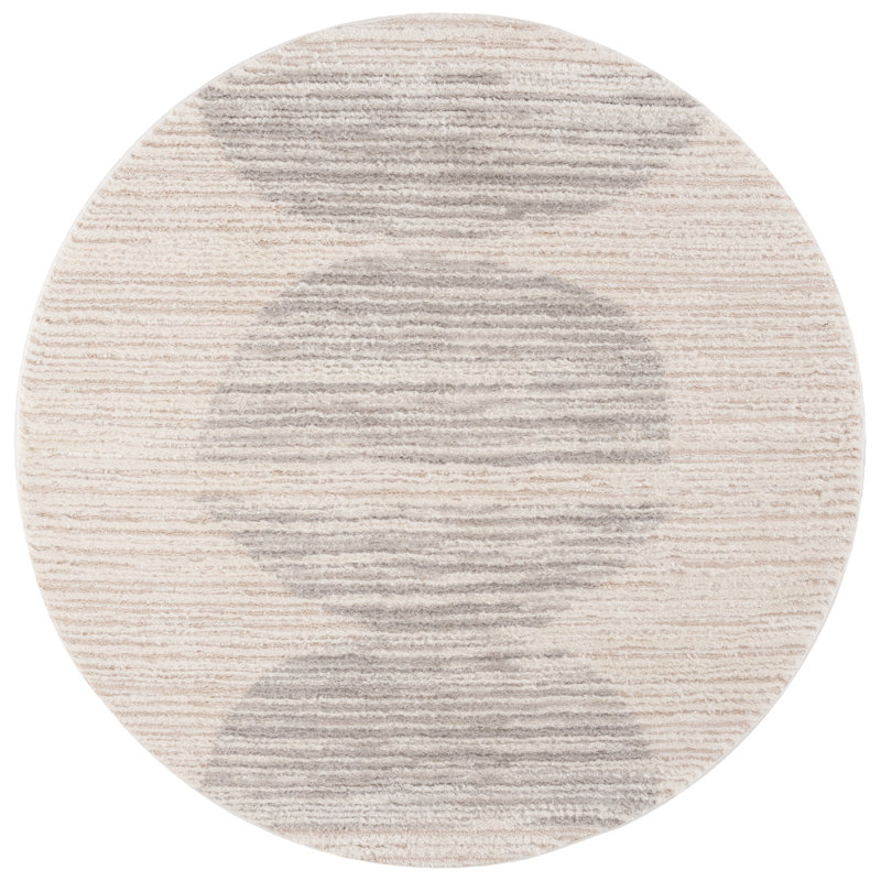 Tapis ivoire / gris Seattle, Rond 6 pi 7 po