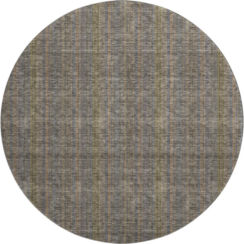 Premium Machine Washable Prisco Taupe Rug, Round 8'