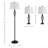 3 Piece Table Floor Lamp Set With Metal Pole, Round Base, And Fabric Lampshade, Floor Lamp