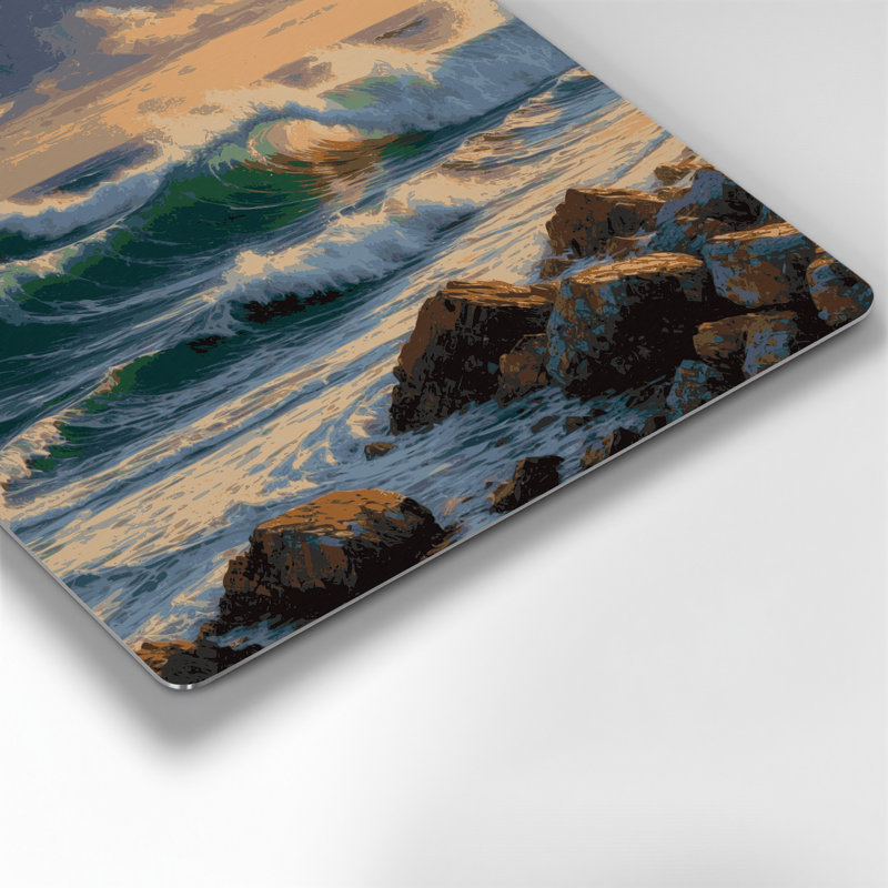 Art mural en métal Coastal Atlantic Shoreline, H 12 po x l 12 po