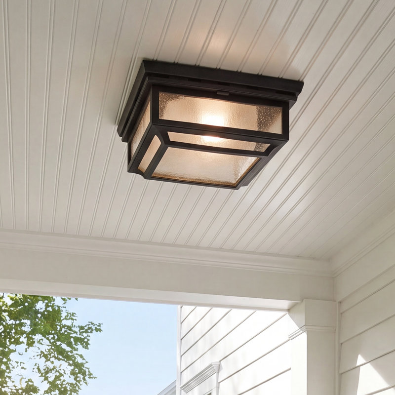 Nisbet 2 Light Flush Mount, Dark Weathered Zinc