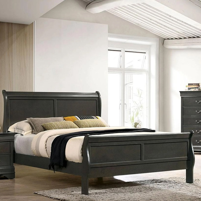 Allard Wood Bed, Full XL, Gray