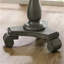 Table d'appoint grise ronde en bois avec piédestal - H 26,5 po, attrayante classique-1671996331