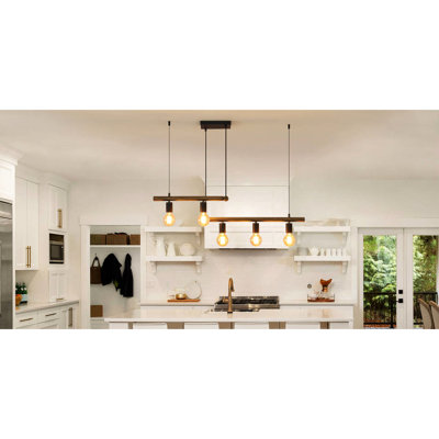 Luminaire suspendu 50 W à 5 lumières pour foyer en fer, à intensité variable, sans fer à repasser, surface peinte à la main