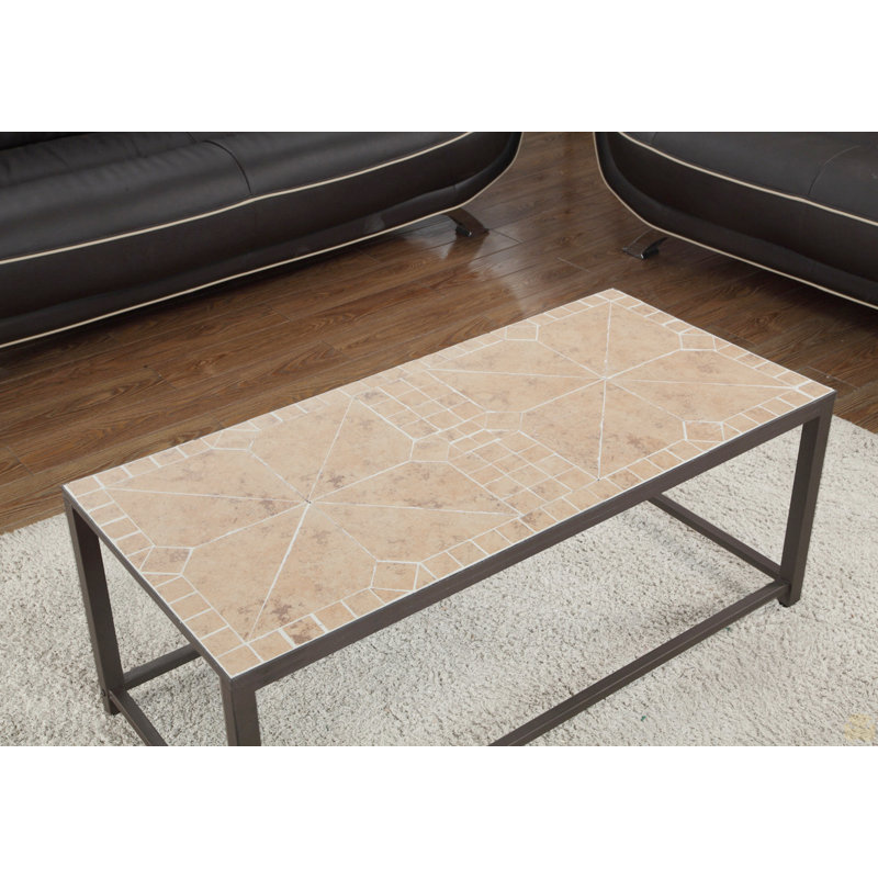 Coffee Table, Accent, Cocktail, Rectangular, Brown Top/Black Base