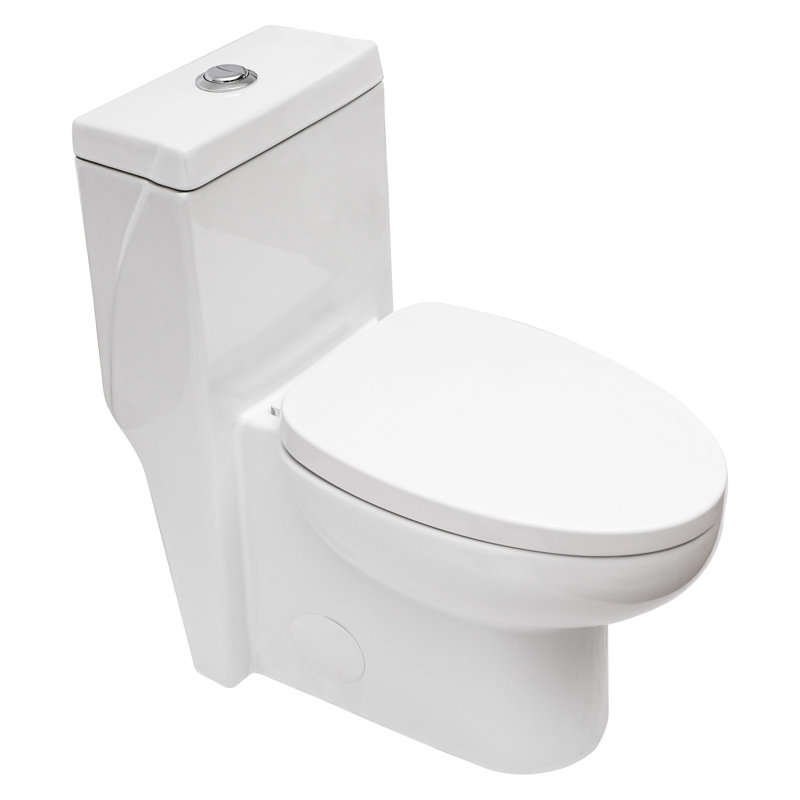 Toilette blanche en céramique blanche avec double chasse et look moderne - salle de bain silencieuse