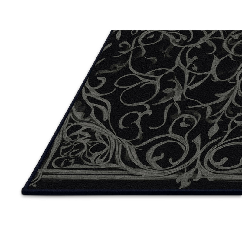 Black Elegance Rug, Square 4'