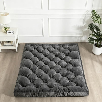 Matelas de sol japonais, matelas de futon pliable, tapis Tatami, lit de sol portatif pour camping et chambre d'amis, gris