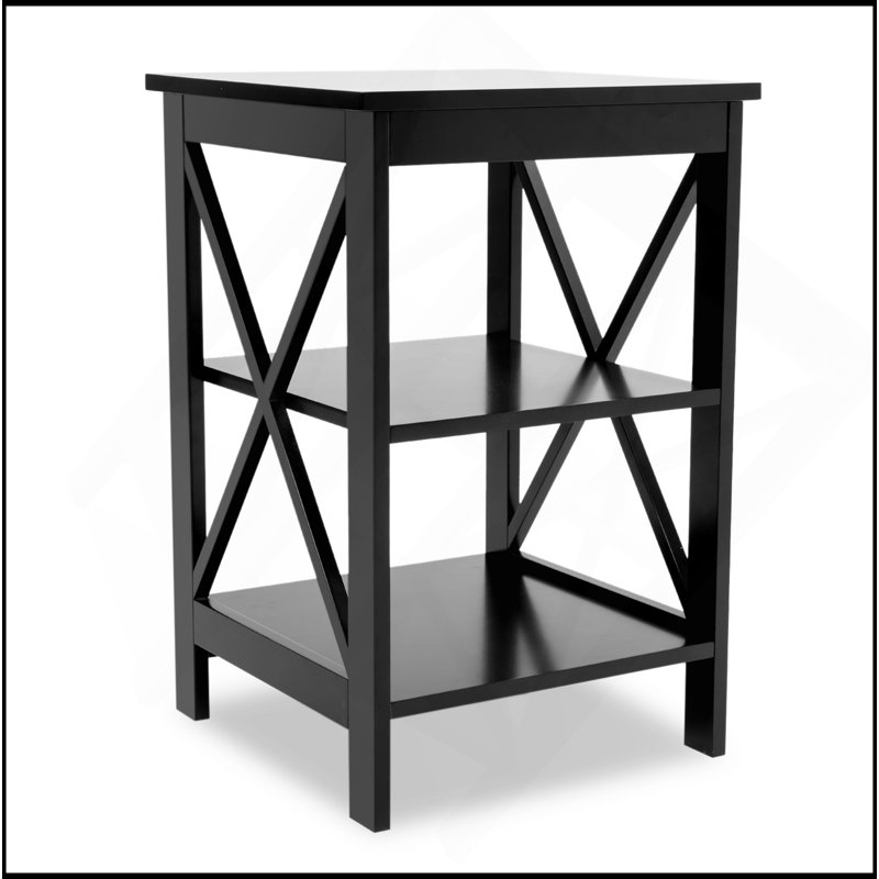 Oxford Small Side Table with UV Lacquered Surface and X-Leg Design, Ideal for Living Room Use
