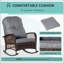 Chaise berçante d'extérieur en osier Outsunny