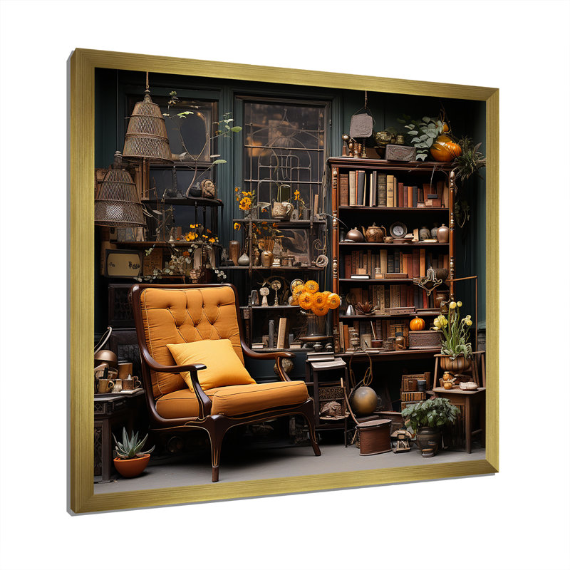 «Literary salons» sur toile, H 16 po x l 16 po x P 1 po, Cadre doré simple