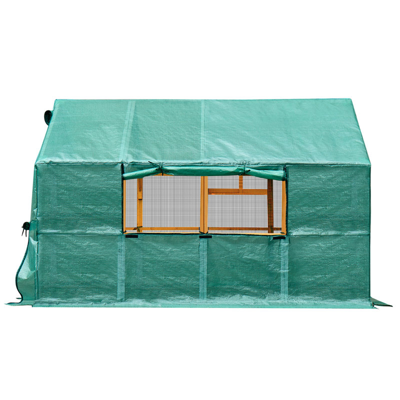 Grand poulailler de 111 po x 74 po x 72 po, parc pour chaton en bois, enclos à poules avec housse imperméable