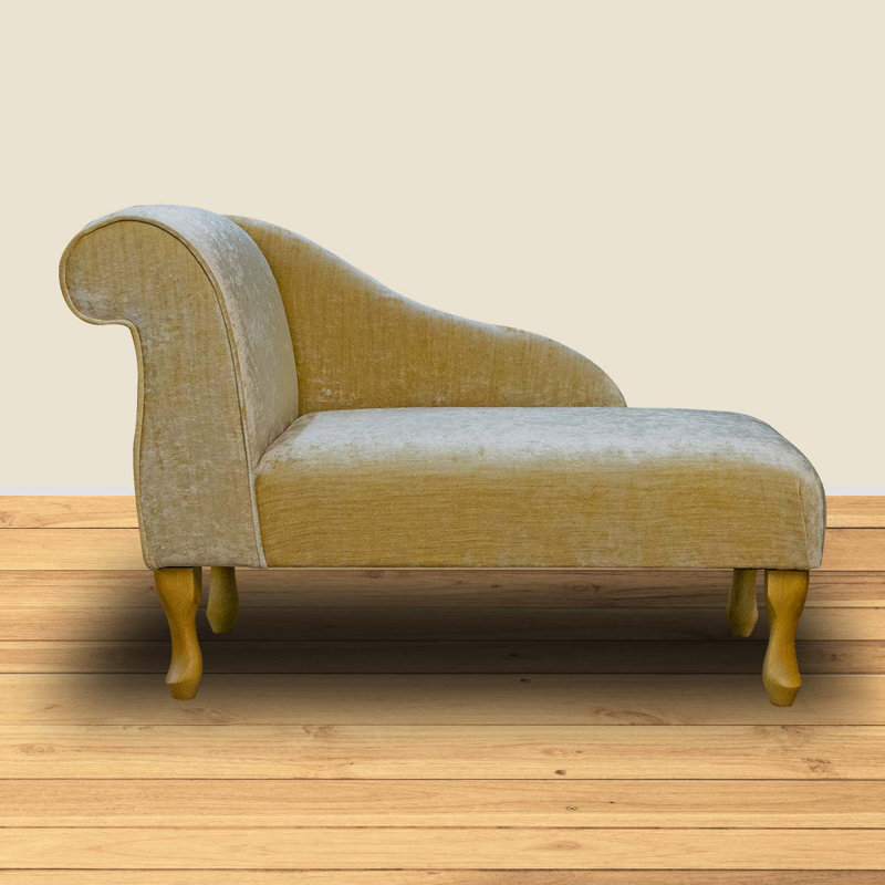 Upholstered Chaise Lounge, Gold