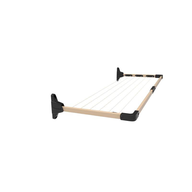 Daytek Steel Fold Down Wall-Mounted Drying Rack, Bark, 8.3" H x 60.6" W x 22" D