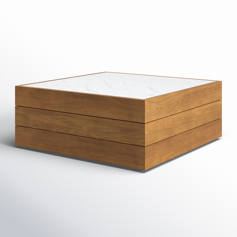 Grant Outdoor Teak Coffee Table, 15.75" H x 14" W x 39" D