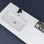 Plan de toilette double lavabo en surface solide de 72 pouces avec lavabo intégré, profil mince de 0,56 pouce, comptoir de salle de bain moderne blanc