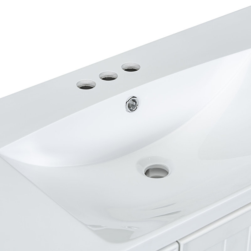Meuble-lavabo de salle de bain avec lavabo, Blanc