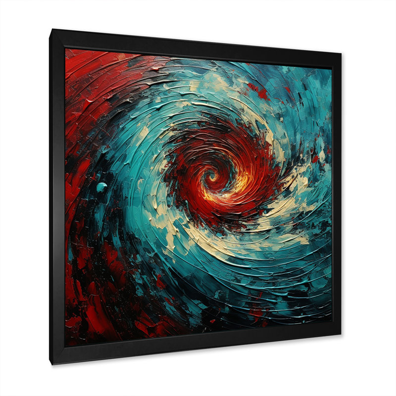 Art mural sur toile Cordario - Abstract Spirals_106171, H 30 po x l 30 po x P 1 po, Impression noire sur toile encadrée