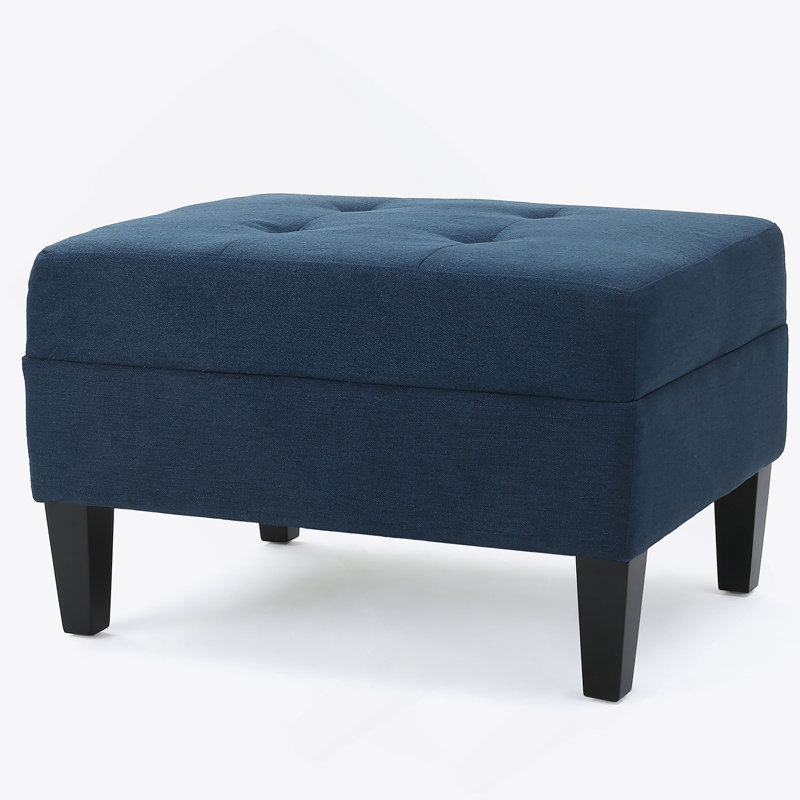 Repose-pieds rectangulaire capitonné en tissu