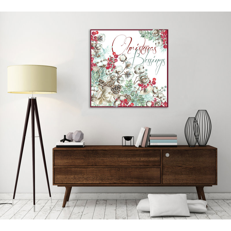 Holliday Cotton Boll - Wrapped Canvas Painting, 31 cm H x 31 cm W