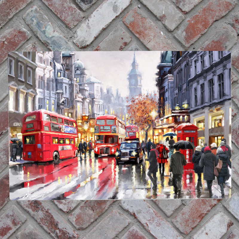 MACNEIL STUDIOS Traditional Cities & Countries Wall Decor on Ceramic