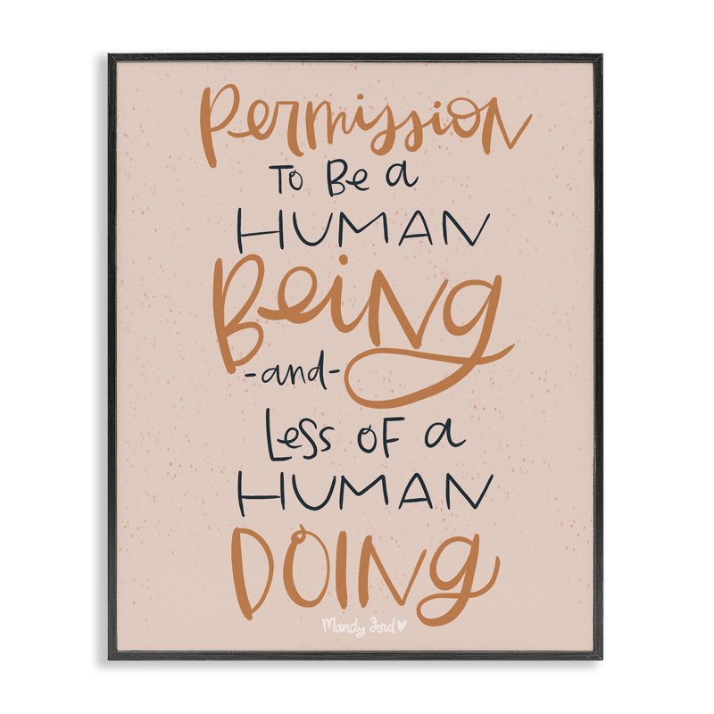 Giclée encadrée Permision To Be Humain, conception par Mandy Ford Art + Illustration, H 14 po x l 11 po