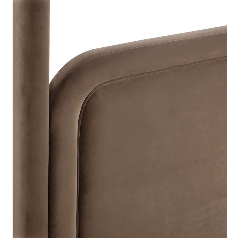 Lit tapissier Salina, Grand, Velours brun