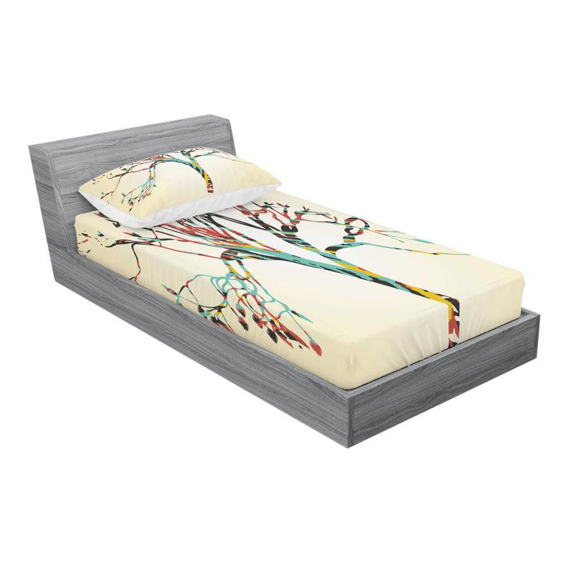 Ensemble de draps rétro, Ensemble de draps pour lit simple TG avec drap-hou
