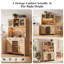 Bar à vin de 50 po de largeur et 77 po de hauteur, 5 en 1 avec station de charge, lumières DEL, tiroirs et support à vin, armoire de rangement pour garde-manger-166840036