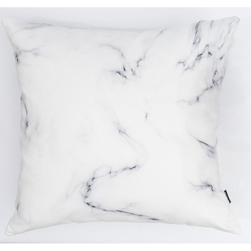 18" x 18" White Marble Polyester Floor Pillow