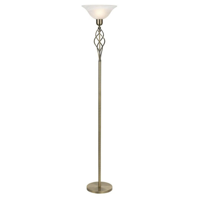 Carrie 180cm Torchiere Floor Lamp, Antique Brass